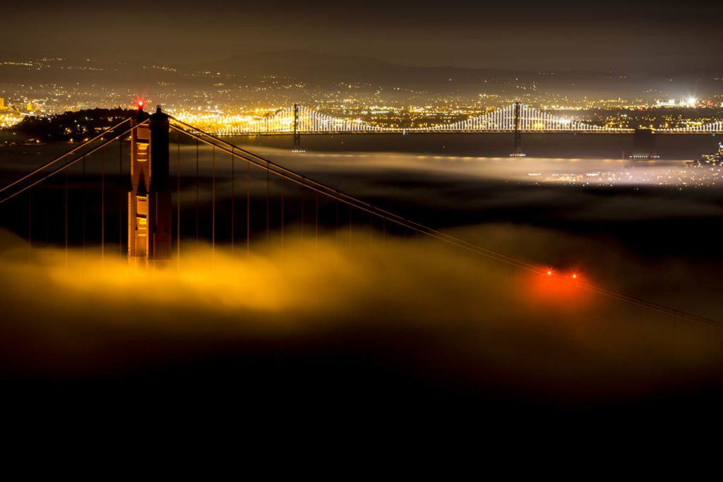 Low Fog Golden Gate Bridge Print Canvas