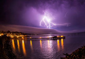 Lightning in Capitola Print Canvas
