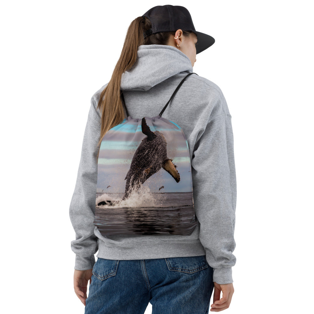 Whale Drawstring bag